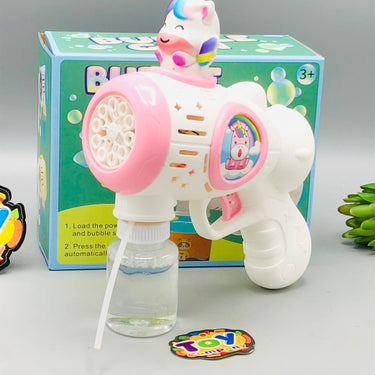 10 Holes Electric Unicorn Colorful Bubble Gun